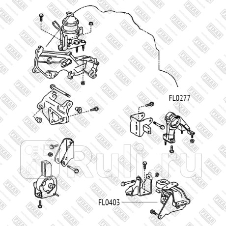 Опора двигателя задняя toyota corolla 01- FIXAR FL0277  для Разные, FIXAR, FL0277