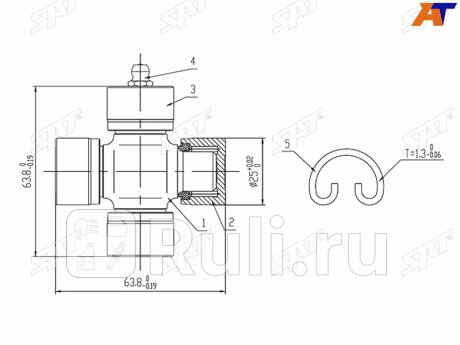 Крестовина mazda cx-7 06-12 SAT ST-PH01-25-100BSP  для Разные, SAT, ST-PH01-25-100BSP