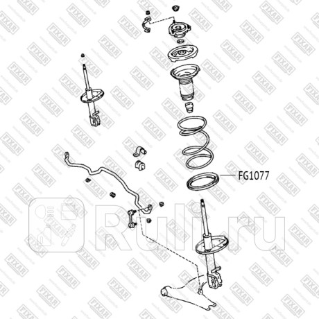 Проставка пружины нижняя toyota rav4 94- FIXAR FG1077  для Разные, FIXAR, FG1077