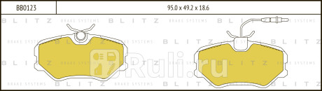 Колодки тормозные дисковые передние peugeot 306 405 87- BLITZ BB0123  для Разные, BLITZ, BB0123