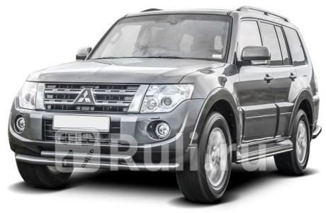 R.4002.009 - Защита переднего бампера d76+d57 (RIVAL) Mitsubishi Pajero 4 (2011-2014) для Mitsubishi Pajero 4 (2006-2022), RIVAL, R.4002.009