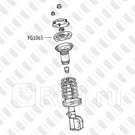 Проставка пружины верхняя toyota camry harrier highlander previa sienna solara 91- lexus es rx 96- FIXAR FG1065  для Разные, FIXAR, FG1065