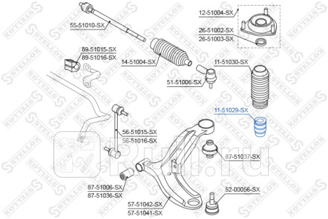 Отбойник амортизатора переднего hyundai getz 02- STELLOX 11-51029-SX  для Разные, STELLOX, 11-51029-SX