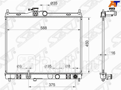 NS00200 - Радиатор охлаждения (SAT) Nissan NV200 (2009-2019) для Nissan NV200 (2009-2019), SAT, NS00200