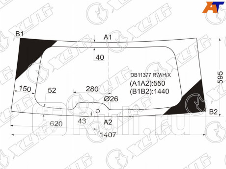 DB11377 RW/H/X - Стекло заднее (XYG) Dodge Caravan 5 (2007-2019) для Dodge Caravan 5 (2007-2019), XYG, DB11377 RW/H/X