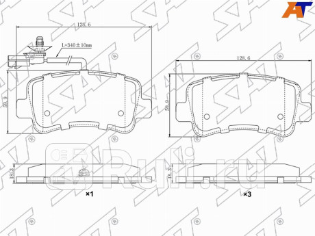 Колодки тормозные зад renault master iii 10- nissan nv400 11- opel movano 10- SAT ST-28-0085  для Разные, SAT, ST-28-0085