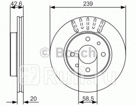 0 986 479 082 - Диск тормозной передний (BOSCH) Lada Priora (2007-2018) для Lada Priora (2007-2018), BOSCH, 0 986 479 082