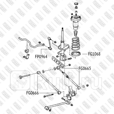 Проставка пружины нижняя toyota camry 91- lexus es rx 91- FIXAR FG1068  для Разные, FIXAR, FG1068