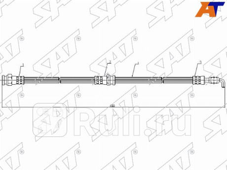 Шланг тормозной передний (таиланд) mazda capella 626 97-02 xedos-6 92- lh=rh SAT ST-C001-43-980  для Разные, SAT, ST-C001-43-980