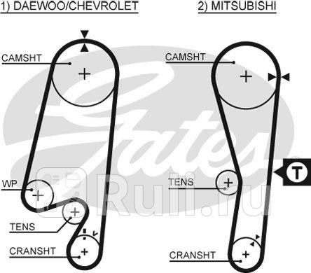 K015434XS - Комплект грм (GATES) Daewoo Matiz (2010-2015) для Daewoo Matiz (2010-2015) рестайлинг, GATES, K015434XS