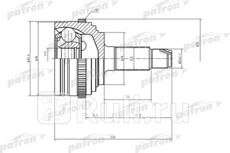 Шрус наружный с кольцом abs 26x60x30 abs:50t honda civic eu ep es 01-06 PATRON PCV1502  для Разные, PATRON, PCV1502