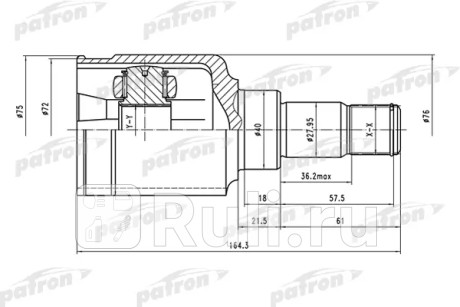 Шрус внутренний левый 23x40x23 ford focus ii 04- PATRON PCV1481  для Разные, PATRON, PCV1481