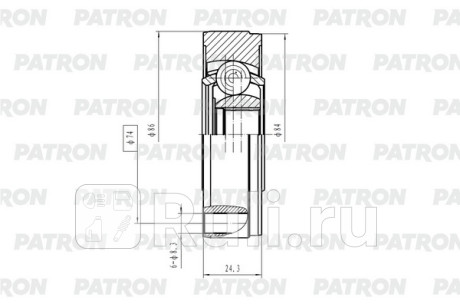 Шрус кард.вала 19x74 volvo s60/s80/v60/xc60/xc70 ii 06- PATRON PCV2182  для Разные, PATRON, PCV2182