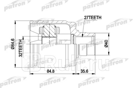 Шрус промежут. к-кт (a:27, b:32, d:83.5) honda: prelude 92-96 2.2l vtec 2.3 m/t d/s PATRON PCV4016  для Разные, PATRON, PCV4016