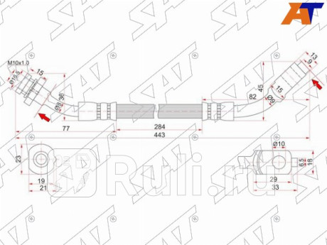 Шланг тормозной передний (таиланд) nissan datsun mistral pathfinder terrano2 86- rh SAT ST-46210-31G11  для Разные, SAT, ST-46210-31G11