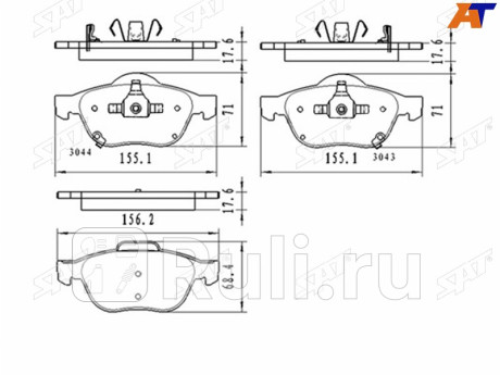 Колодки тормозные перед toyota avensis #t22# 97-03 SAT ST-28-0181  для Разные, SAT, ST-28-0181