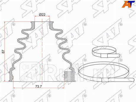 Пыльник шруса внутренний fr nissan almera b10 (2 хомута. резина) SAT C-1579T  для Разные, SAT, C-1579T