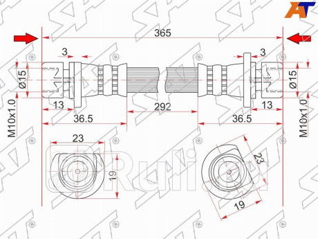 Шланг тормозной задний (таиланд) honda city fit jazz 01- airwave partner 05- lh SAT ST-01468-SAA-000  для Разные, SAT, ST-01468-SAA-000