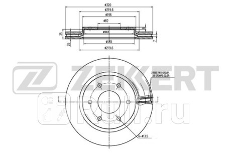 Диск тормозной zekkert bs6332 перед. infinity qx56 04- Zekkert BS-6332  для прочие 2, Zekkert, BS-6332