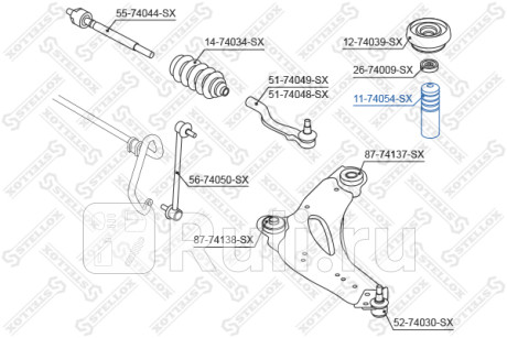 Отбойник-пыльник амортизатора переднего nissan primastar x83 02- STELLOX 11-74054-SX  для Разные, STELLOX, 11-74054-SX