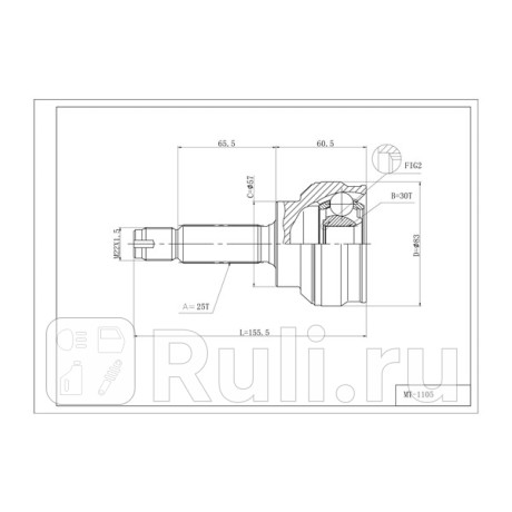 Шрус привода наружный mitsubishi lancer (cs3a,cs3w) (2005-2007) DOUBLE FORCE DFCV036  для Разные, DOUBLE FORCE, DFCV036